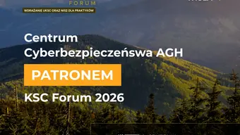 Text: Cybersecurity Centre AGH Patroning KSC Forum 2026